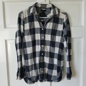 Black & White J. Crew Boyfriend Flannel Shirt